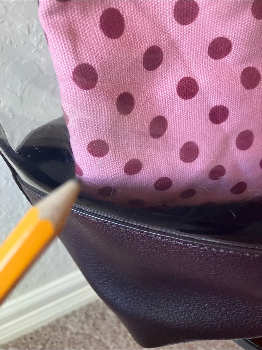 kate spade: Pink Polka Dot Clear See-Through Tote- Flaws